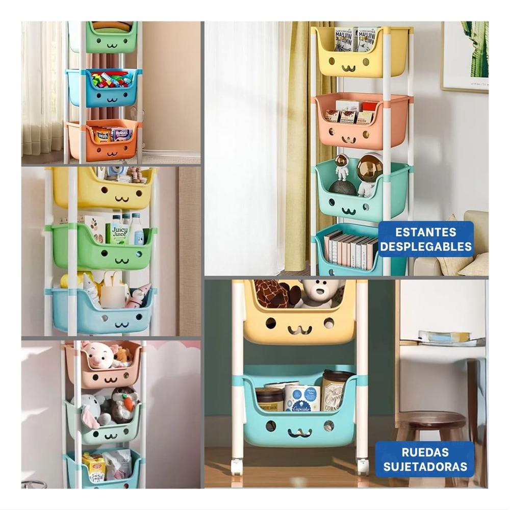 Mueble Infantil con Caritas 4 Niveles Versatil para Orden Multicolor Y+Post It