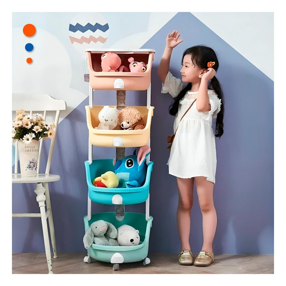 Mueble Circular Infantil 4 Niveles Multicolor Verde Celeste Amarillo y Naranja