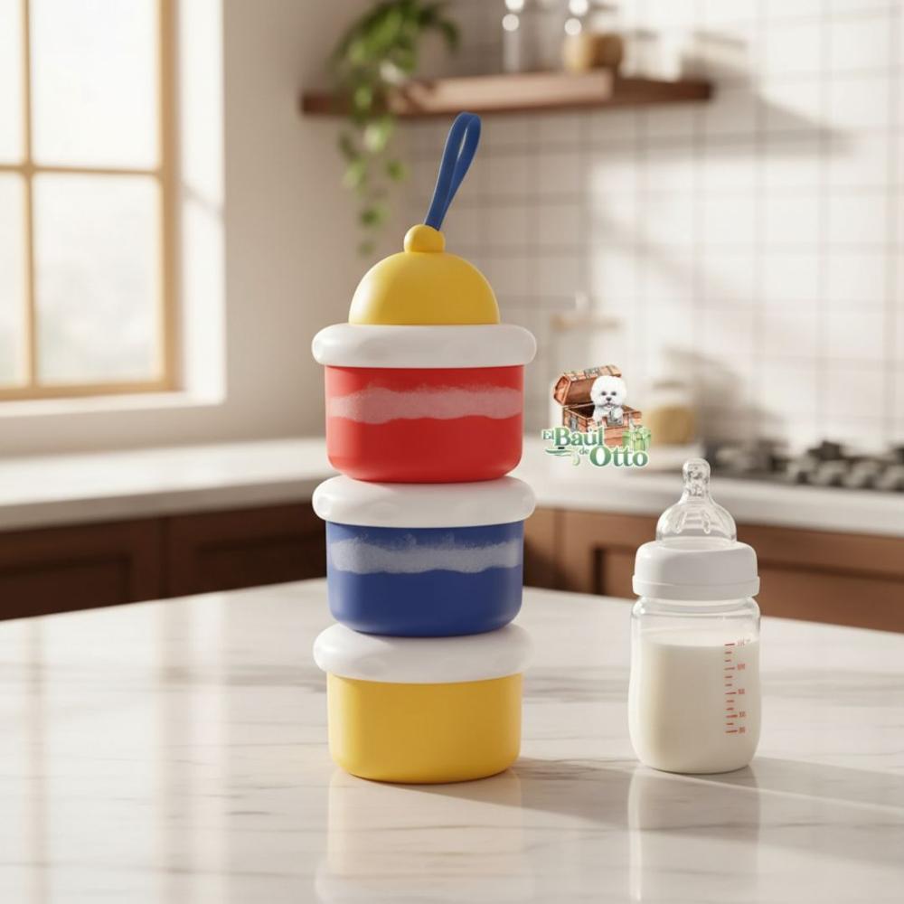 Dispensador De Leche En Polvo 3 niveles multicolor