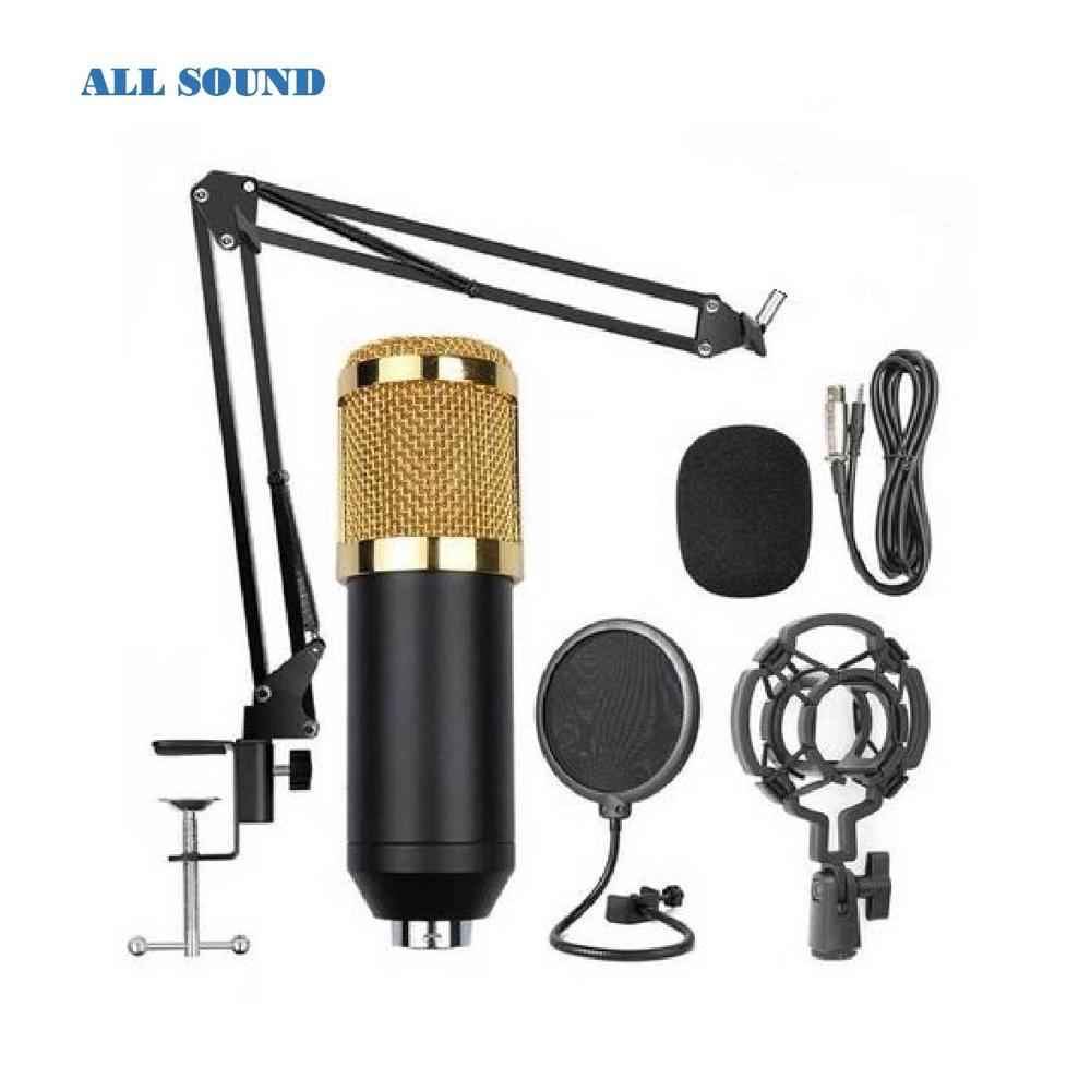 KIT MICRÓFONO BM-800 DORADO PROFESIONAL  KT-001D