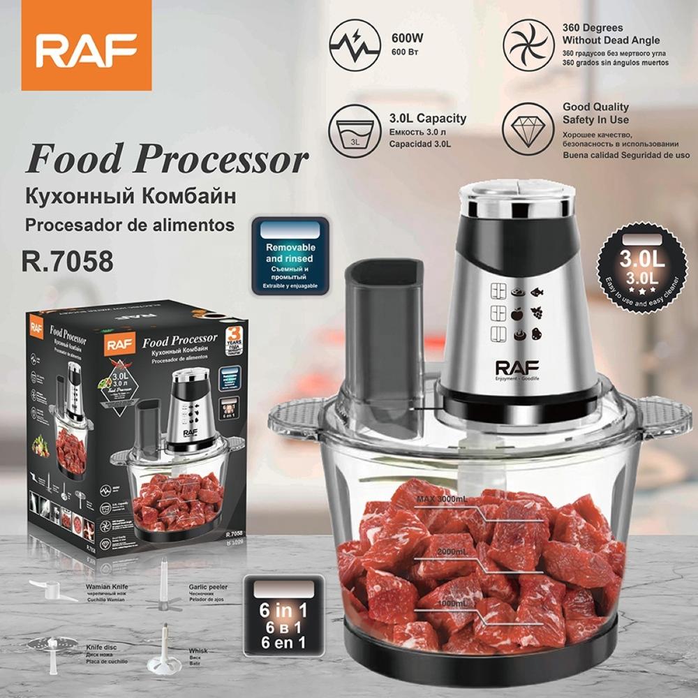 PROCESADOR DE ALIMENTOS PICADORA ELÉCTRICA 6 EN 1 DE 3 LITROS 600W - BOWL DE VIDRIO GRUESO