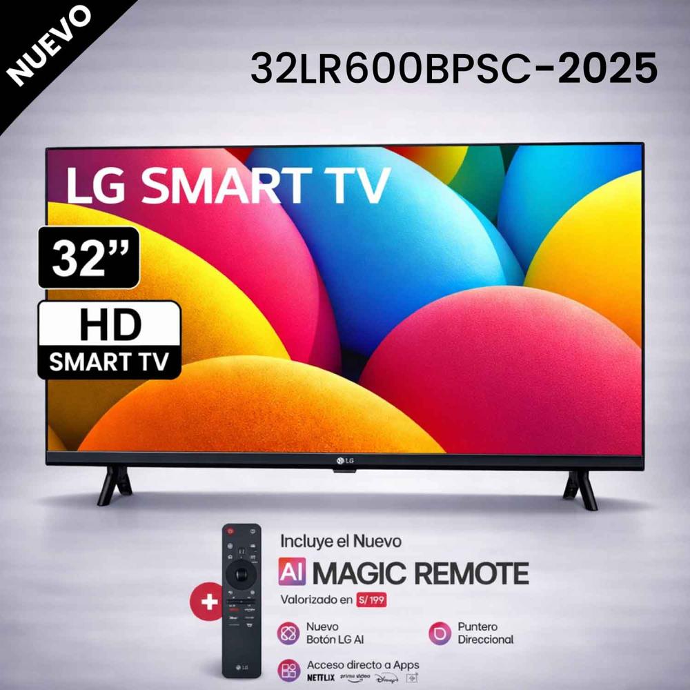 Televisor Smart TV LG 32 HD 32LR600BPSC con webOS y AI ThinQ CON CONTROL MAGIC 2025