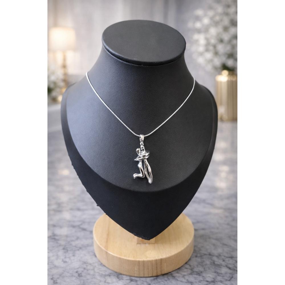 Collar Pareja Abrazo Eterno Plateado