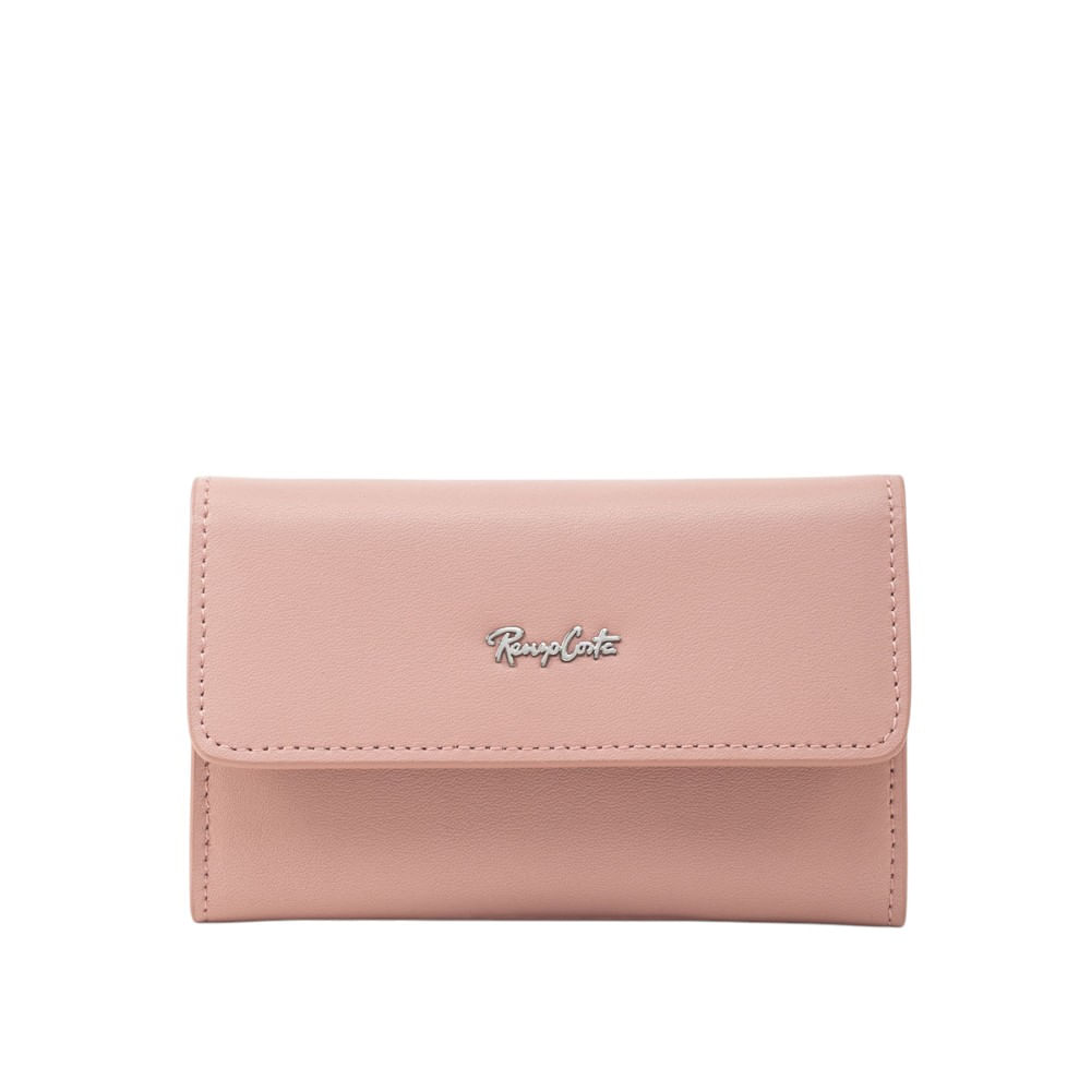 Monedero para Mujer Clasico de Cuero Color Entero Renzo Costa Mod 2219 196 Pink Lux