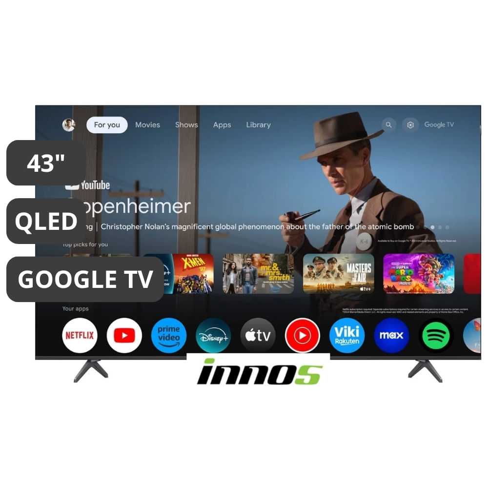 TELEVISOR INNOS 43 4K QLED GOOGLE TV 2 MAS 64GB