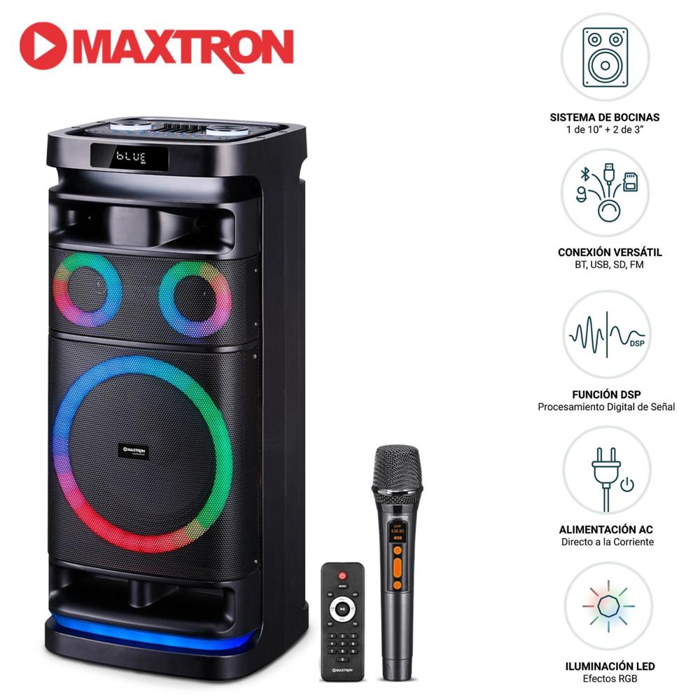 Torre de Sonido Maxtron Harmonix MX 1021 TWS BT USB con Ecualizador Gráfico 01 MIC
