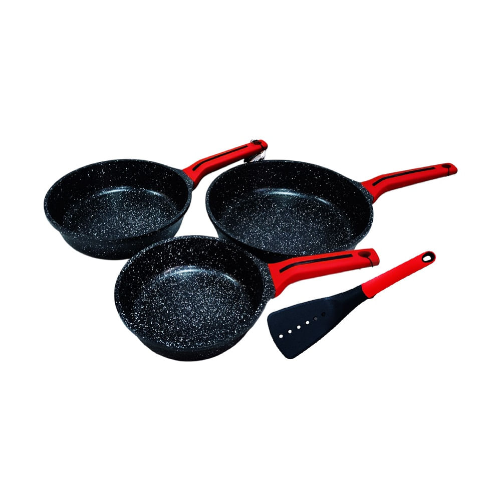 Set de Sartenes 20, 24 y 28 cm SUPREMA Cerámico Antiadherente Negro