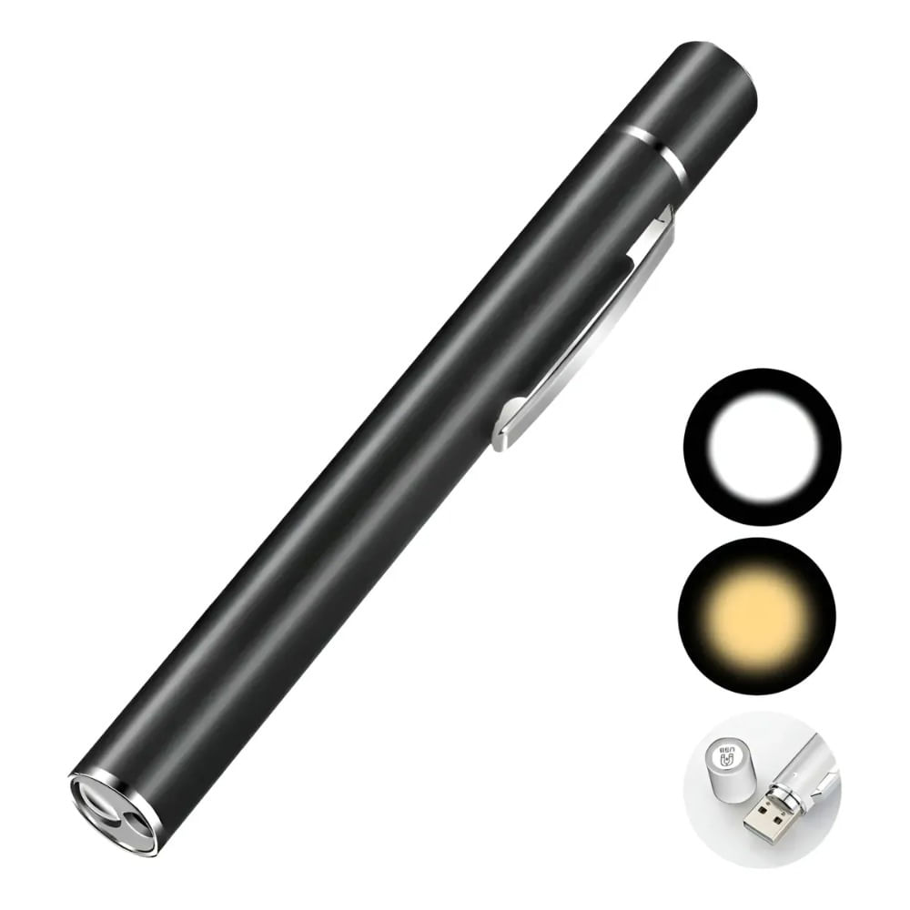 Linterna Médica Led Recargable Usb Con Luz Blanca