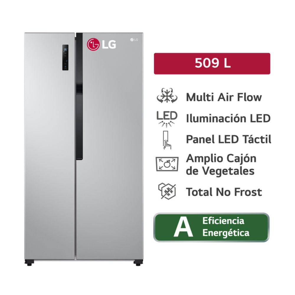 Refrigeradora LG LS51BPP Side By Side Smart Inverter 509L Plateado Refrigeradora LG LS51BPP Side By Side Smart Inverter 509L Plateado