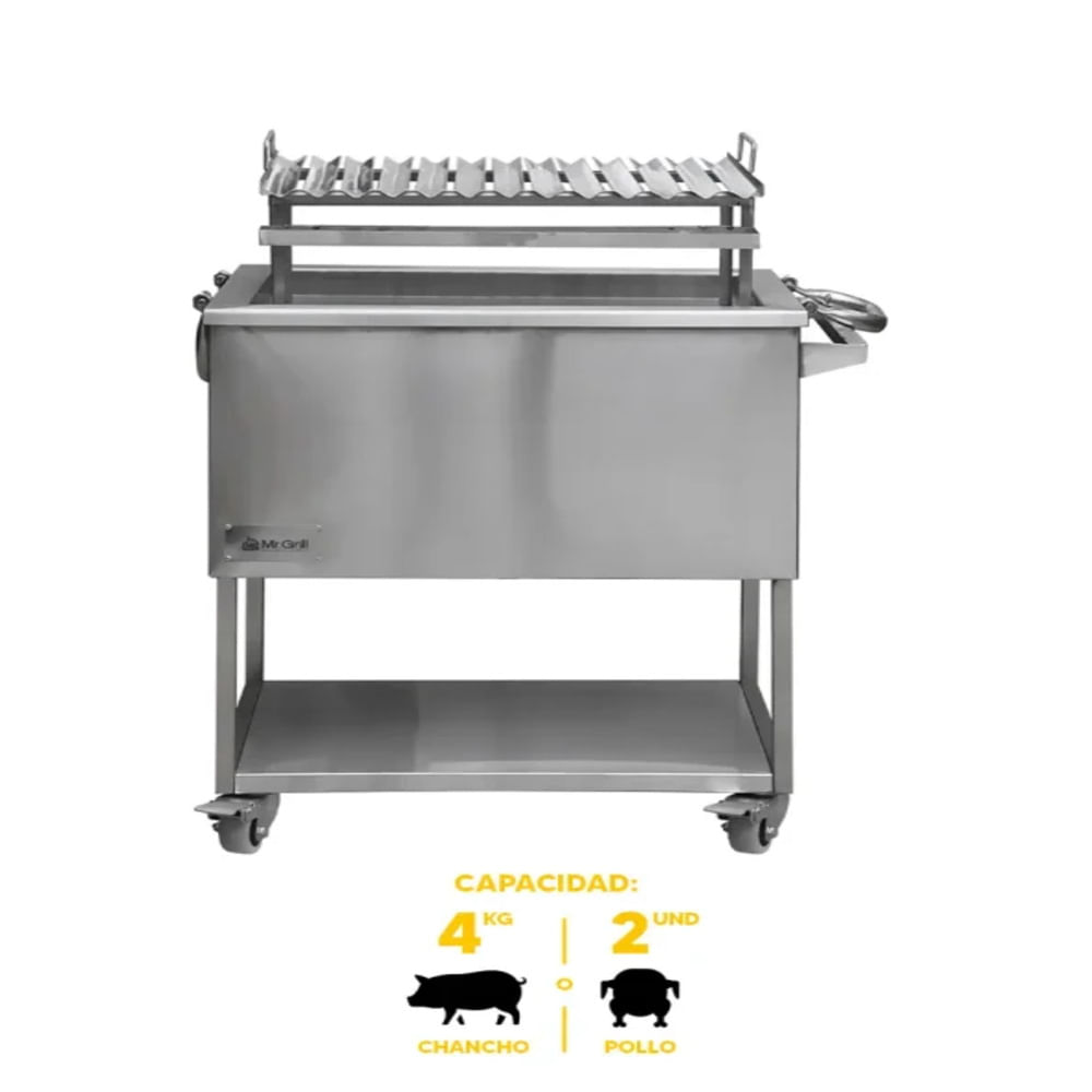 Caja China Chica Steel Pro con Parrilla de Ángulos en V