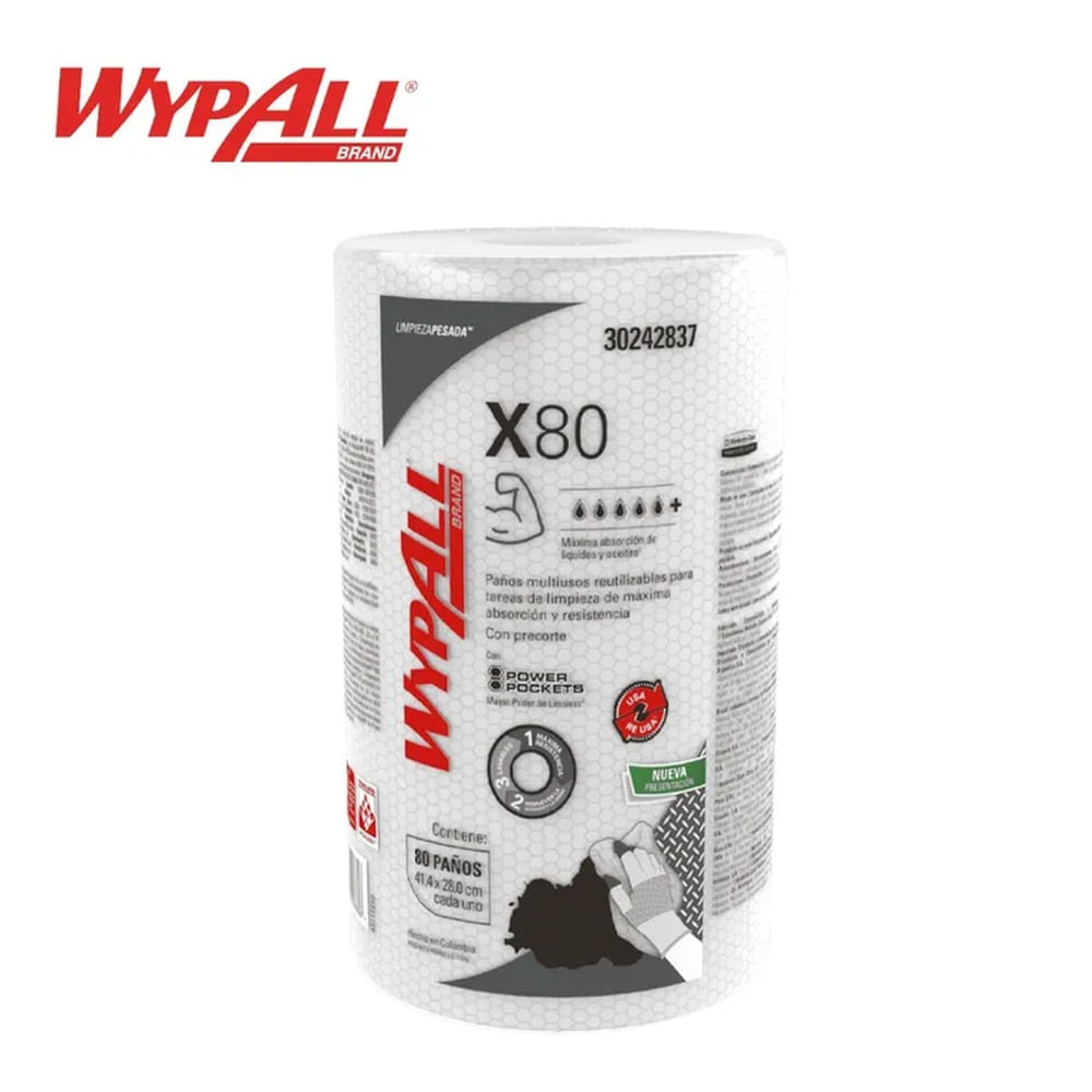Paños de limpieza industrial X80 WYPALL