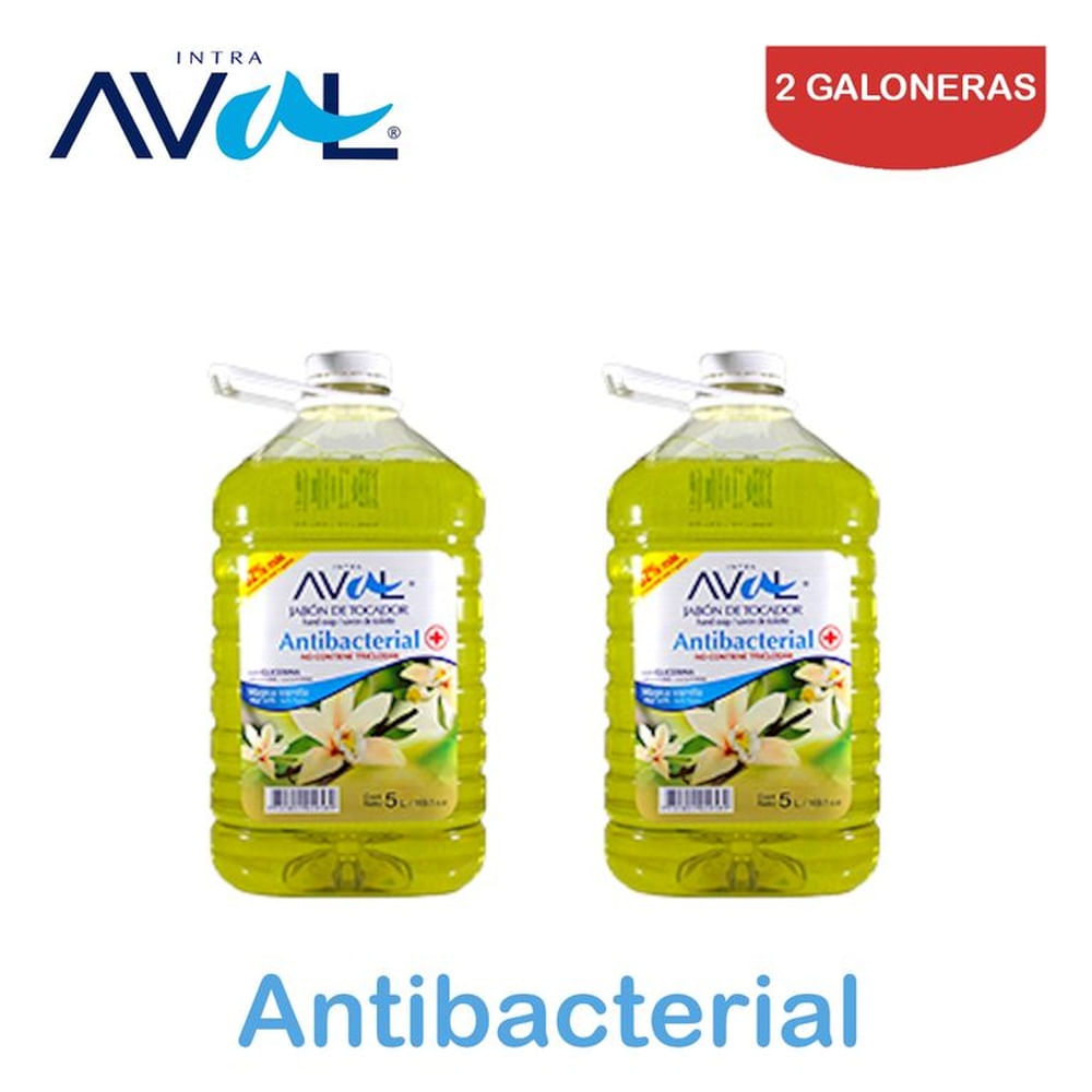 Jabón líquido antibac.galón 5L vainilla AVAL. Pack 2 galones