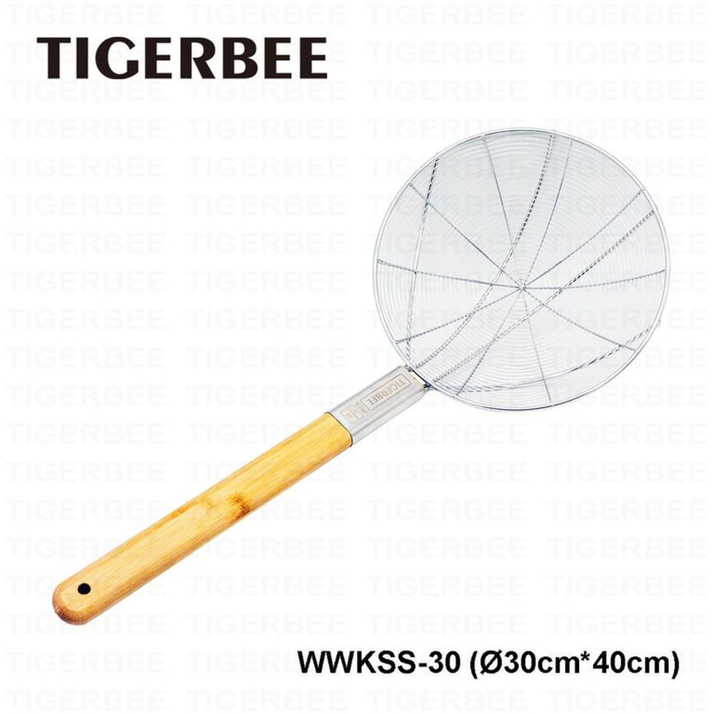 COLADOR DEALAMBRE DE ACERO INOX CON MANGO DE MADERA DE 30 CM