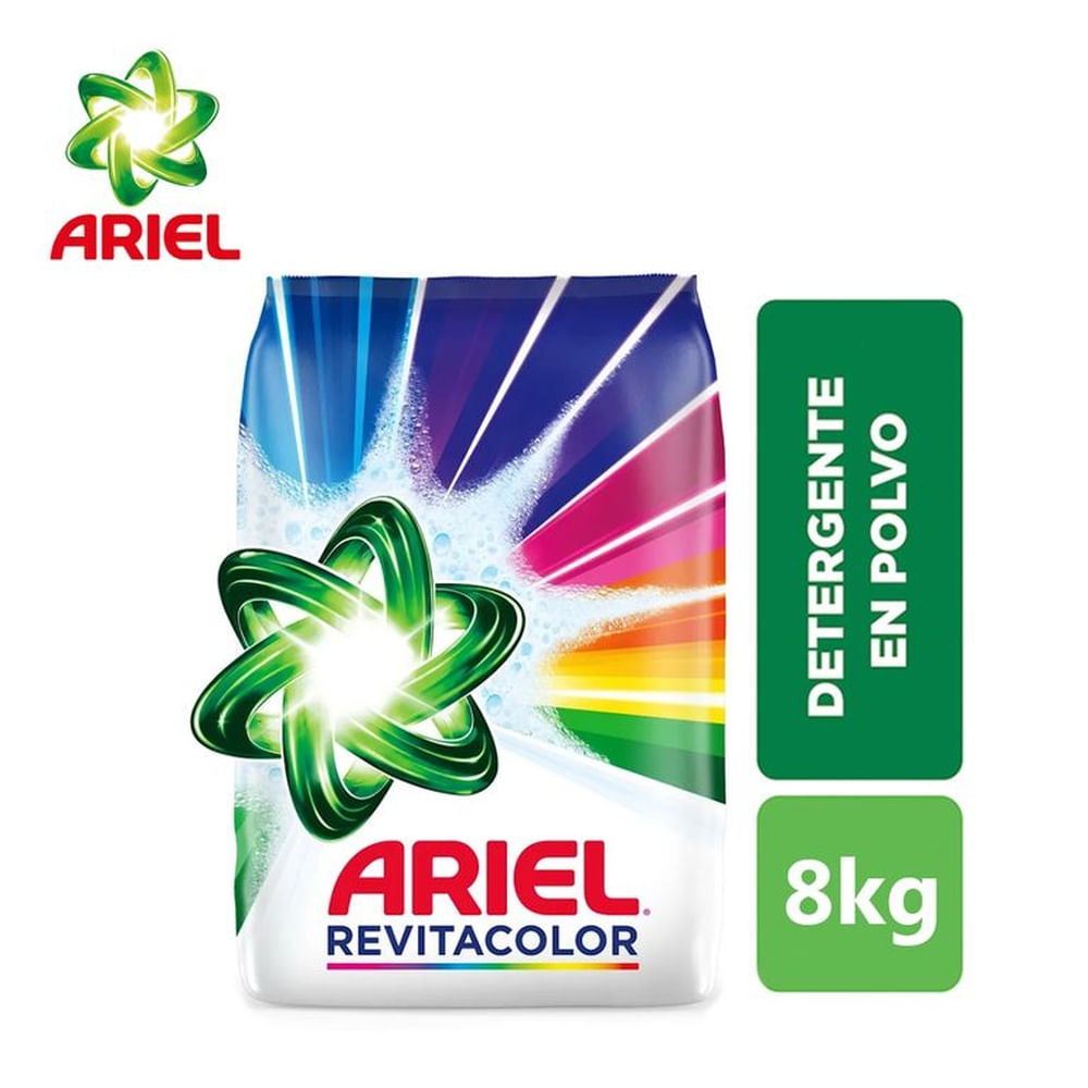 Detergente en polvo 8 kilos Revitacolor ARIEL