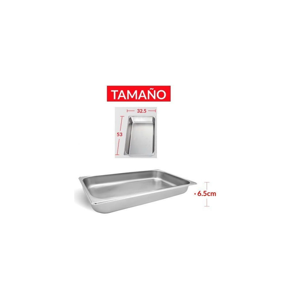 BANDEJA GASTRONÓMICA DE ACERO 53 cm x 32.5 x 6.5 cm