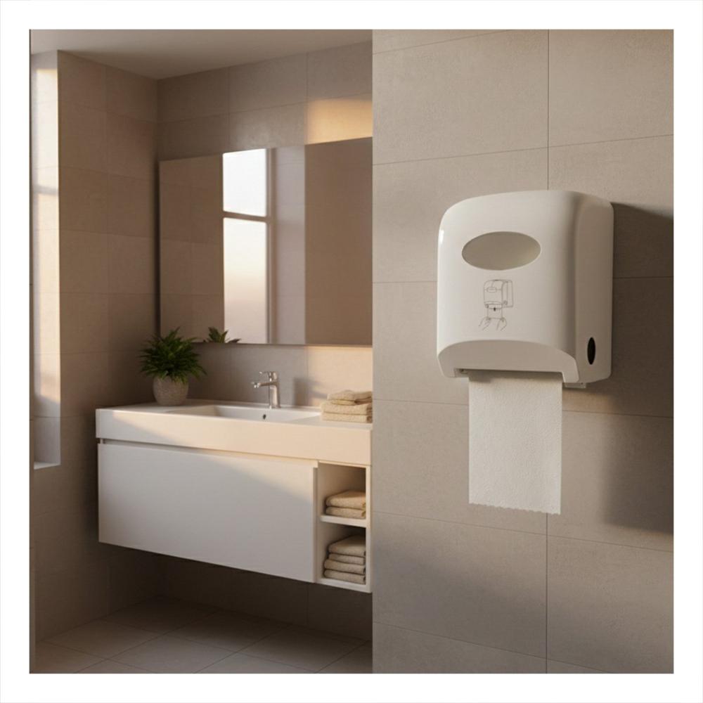 Dispensador de Papel Toalla Horizontal Blanco en Rollo para Cocina Y+Regalo Sticker