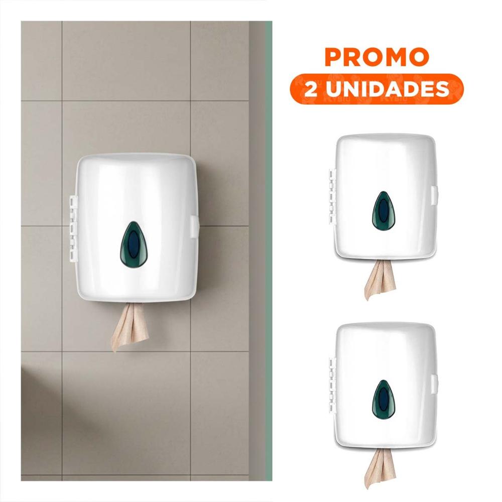 Pack2 Dispensador Blanco Papel Toalla Rollo Vertical para Cocina y Hogar
