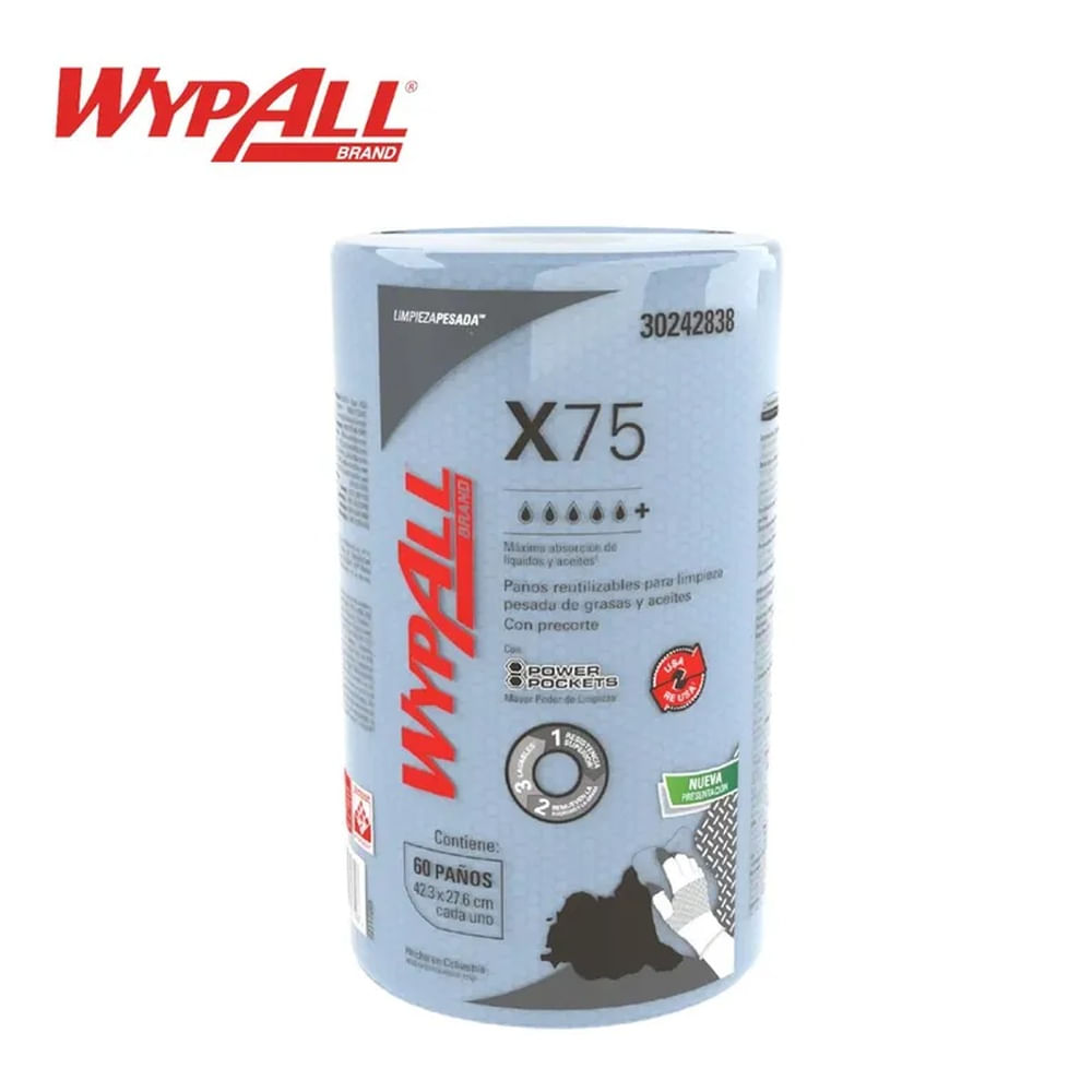Paños de limpieza industrial X75 WYPALL