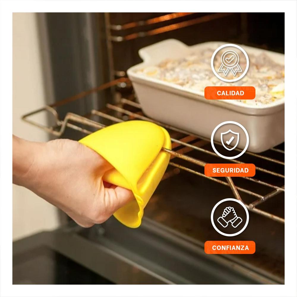 Cubiertos Manos de Silicona Amarillo para Cocina y Hogar 7,3x9,5cm Y+Papel Regalo