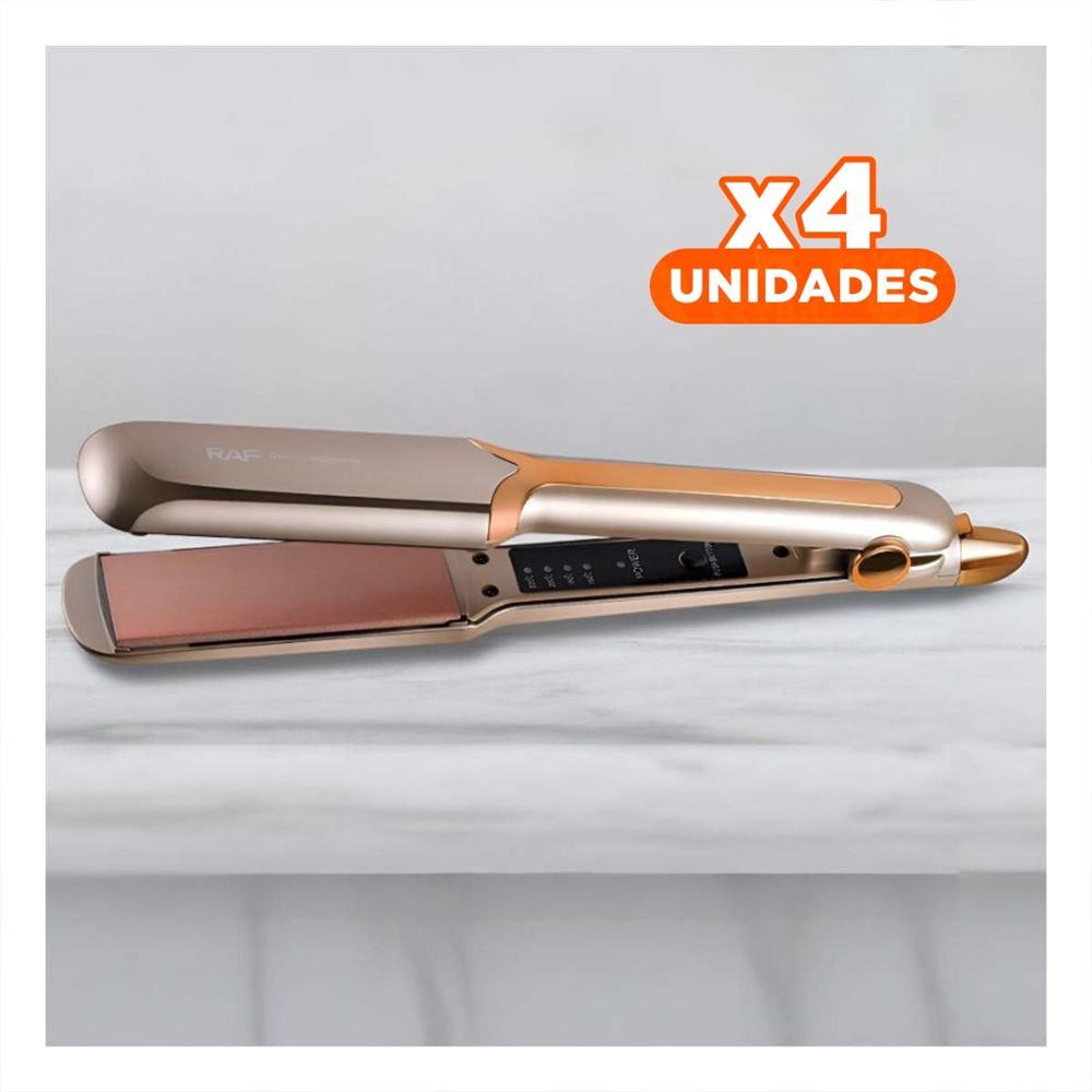 Pack4 Plancha Capilar Practica para Ondas Suaves y Liso Dorado