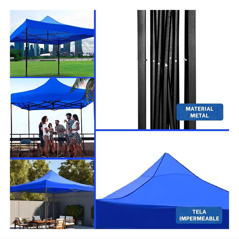 Carpa Plegable para Exterior Color Azul con Dimensiones 3x3x2.3m y Uso Versatil