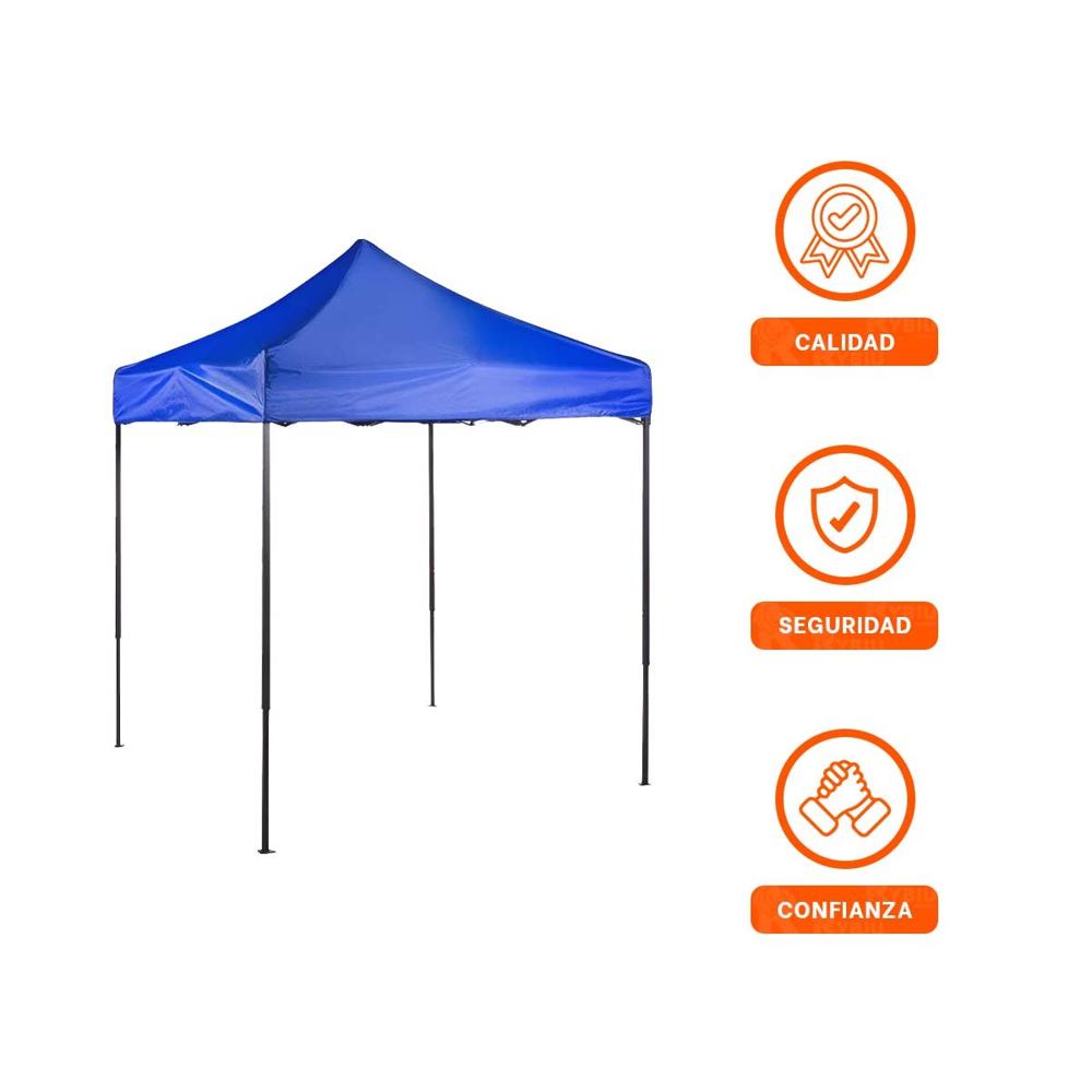 Carpa Plegable para Jardin con Dimensiones 3x3x2.3m y Acabado Color Azul Y+Ligas Regalo