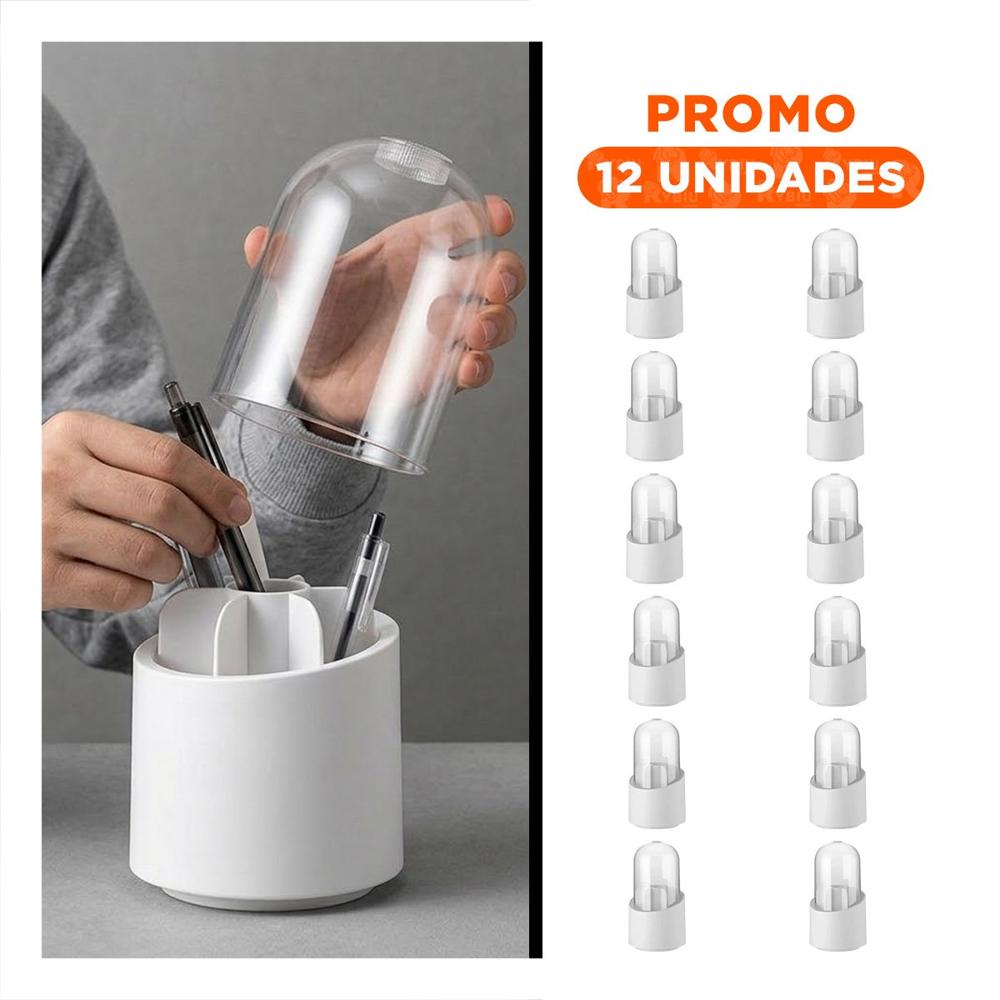 Pack12 Porta Cosmeticos Giratorio Blanco Organizador Multiuso de Tocador Y+Regalo Sticker