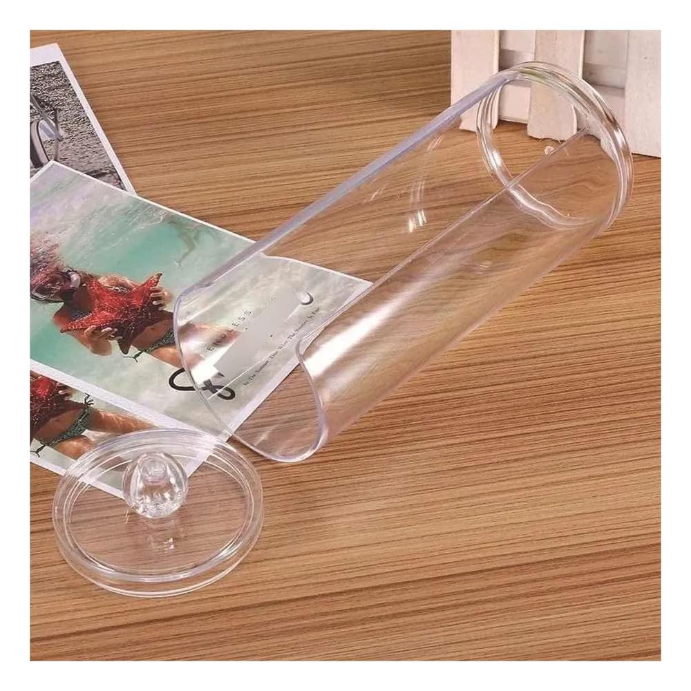 Recipiente Acrilico Transparente con tapa para algodon en aseo y tocador Y+Post It