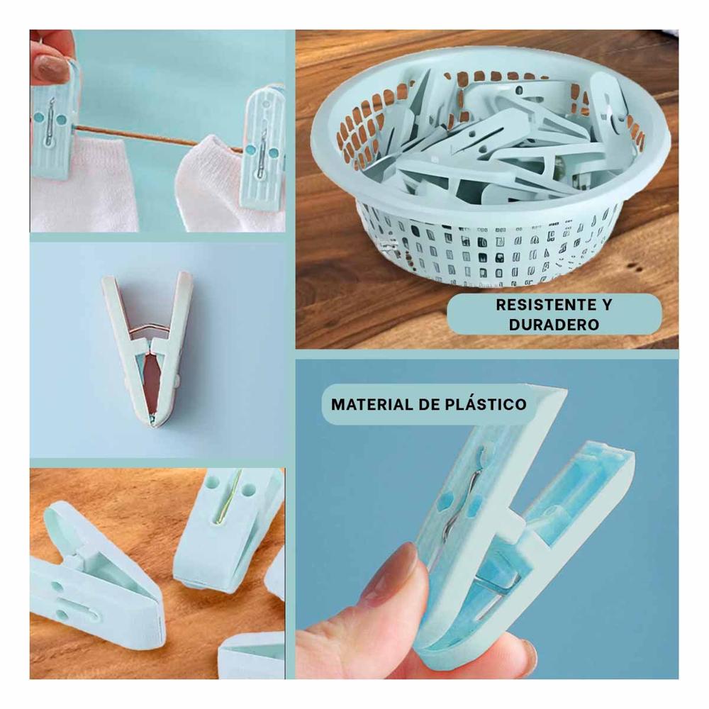 Caja Practica Verde Claro Redondo Para Ganchos de Ropa Lavanderia