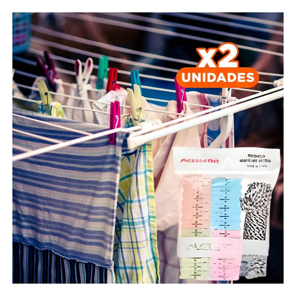 Pack2 Gancho de Dormitorio y Cuerda Multicolor para Mantener Ropa Ordenada Y+Regalo Sticker