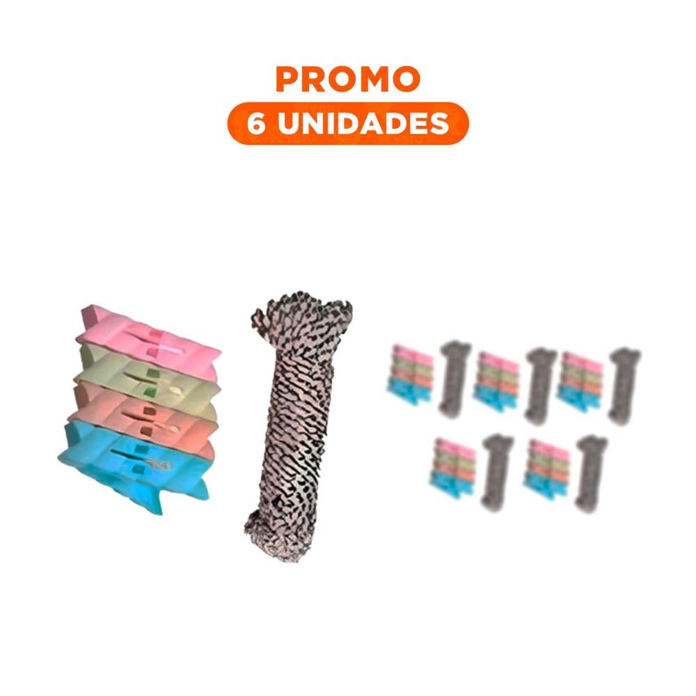 Pack6 Gancho de Dormitorio y Cuerda Multicolor para Mantener Orden