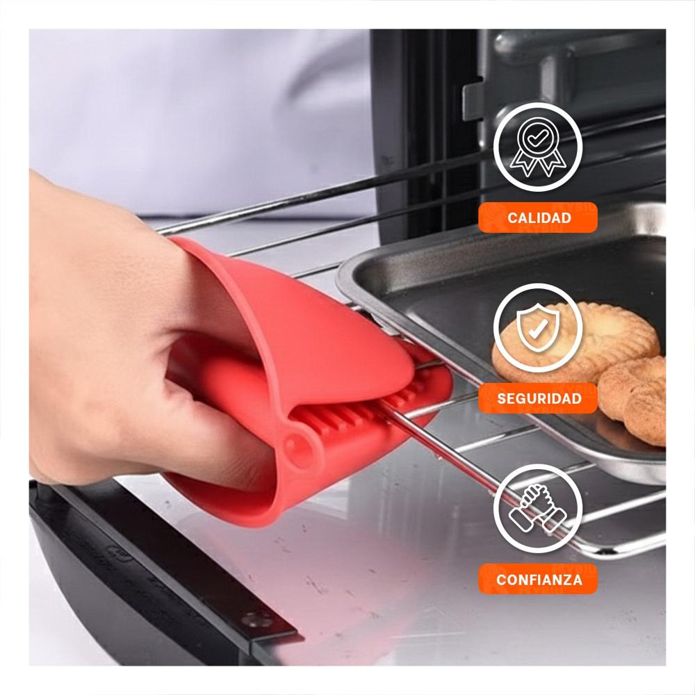 Cubiertos Manos de Silicona Rojo para Cocina y Hogar 7,3x9,5cm Y+Papel Regalo