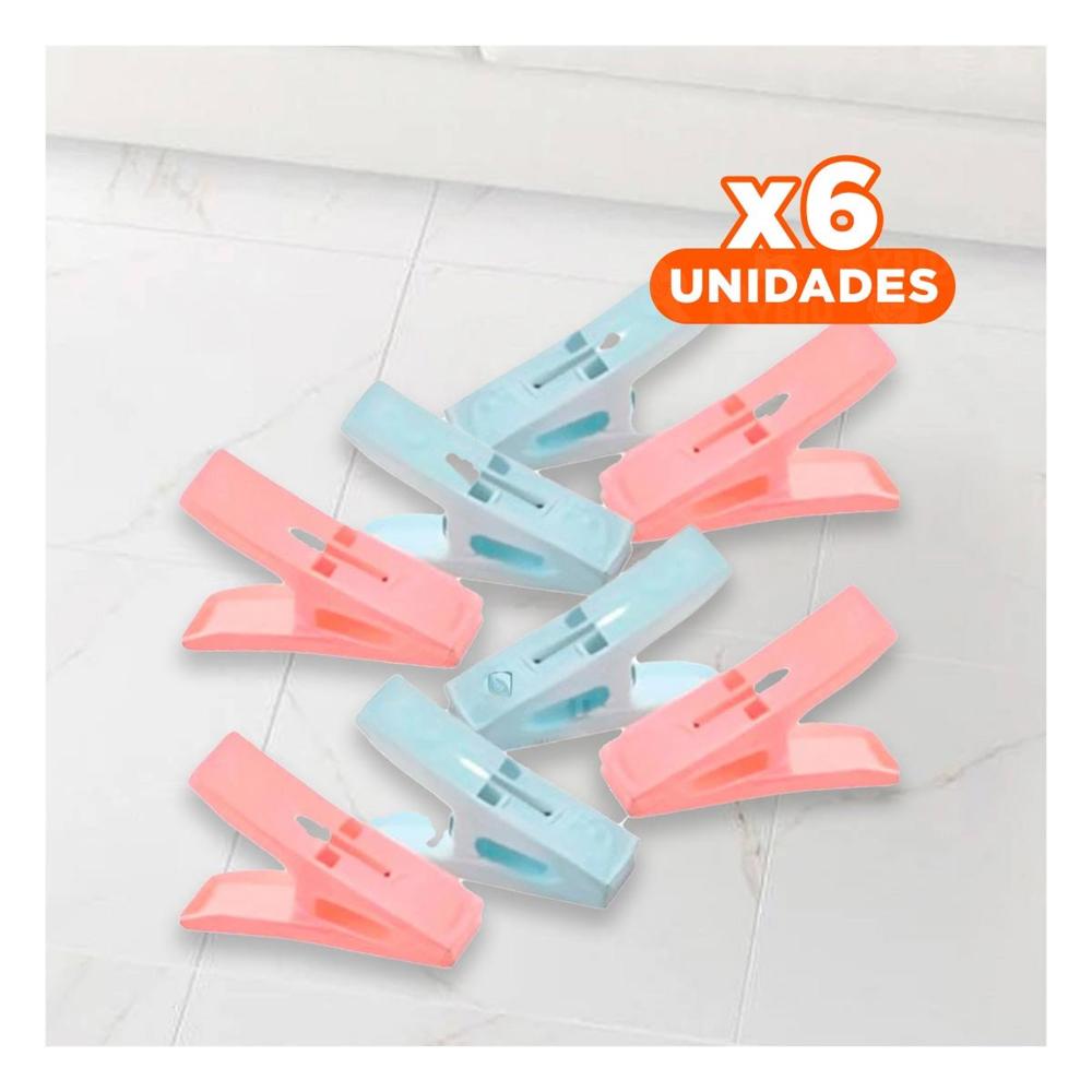 Pack6 Pinzas de Ropa Cuadradas Multicolor con Cuerda para Espacios del Hogar Y+Papel Regalo