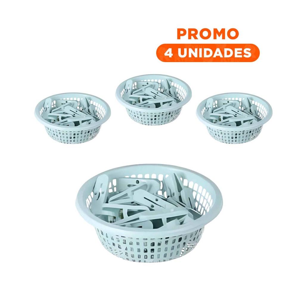 Pack4 Contenedor Practico Verde Claro Redondo Para Ganchos Facil Y+Regalo Sticker