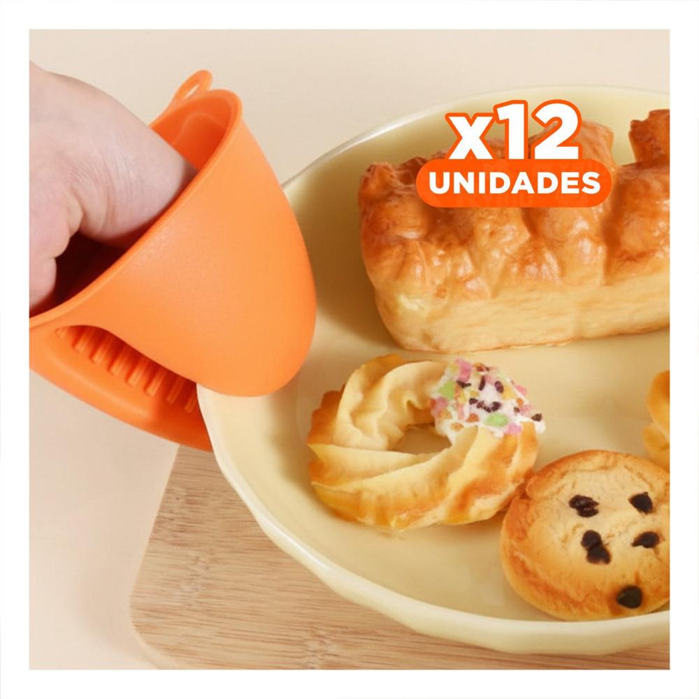 Pack12 Accesorios Cocina de Silicona Naranja para Hogar y Cocina 7,3x9,5cm Y+Papel Regalo
