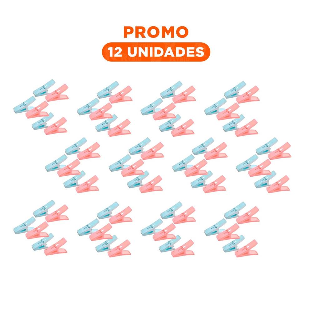 Pack12 Clips de Ropa Cuadrados Multicolor con Cuerda para Tendido en Casa Y+Regalo Sticker