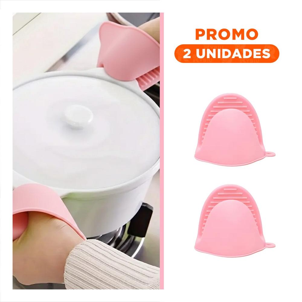 Pack2 Accesorios Protectores de Silicona Rosado para Cocina y Hogar 7,3x9,5cm
