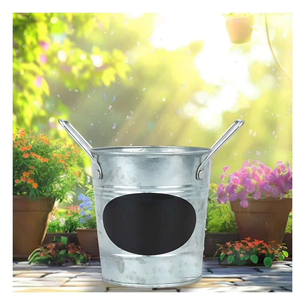 Tiesto Cubo de Metal con Doble Agarradera y Cuadro para Nota como un Adorno Y+Post It