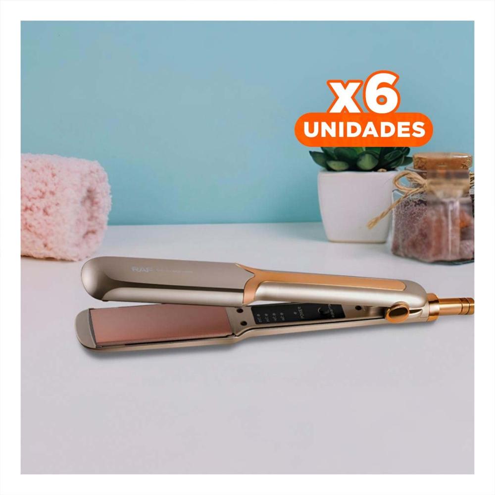 Pack6 Estilizador Capilar con Diseno Compacto para Alisar Facil Dorado Y+Papel Regalo