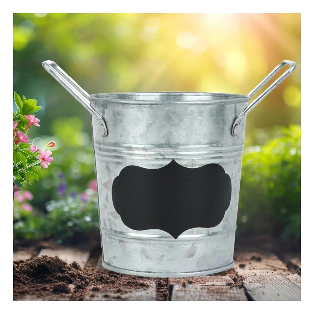 Jarron Cubo de Metal con Doble Agarradera y Cuadro para Nota para Terraza Y+Papel Regalo