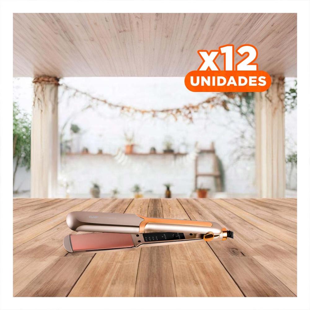 Alisadora de Cabello con Placas Lisas para Acabado Brillante Rojo Hogar