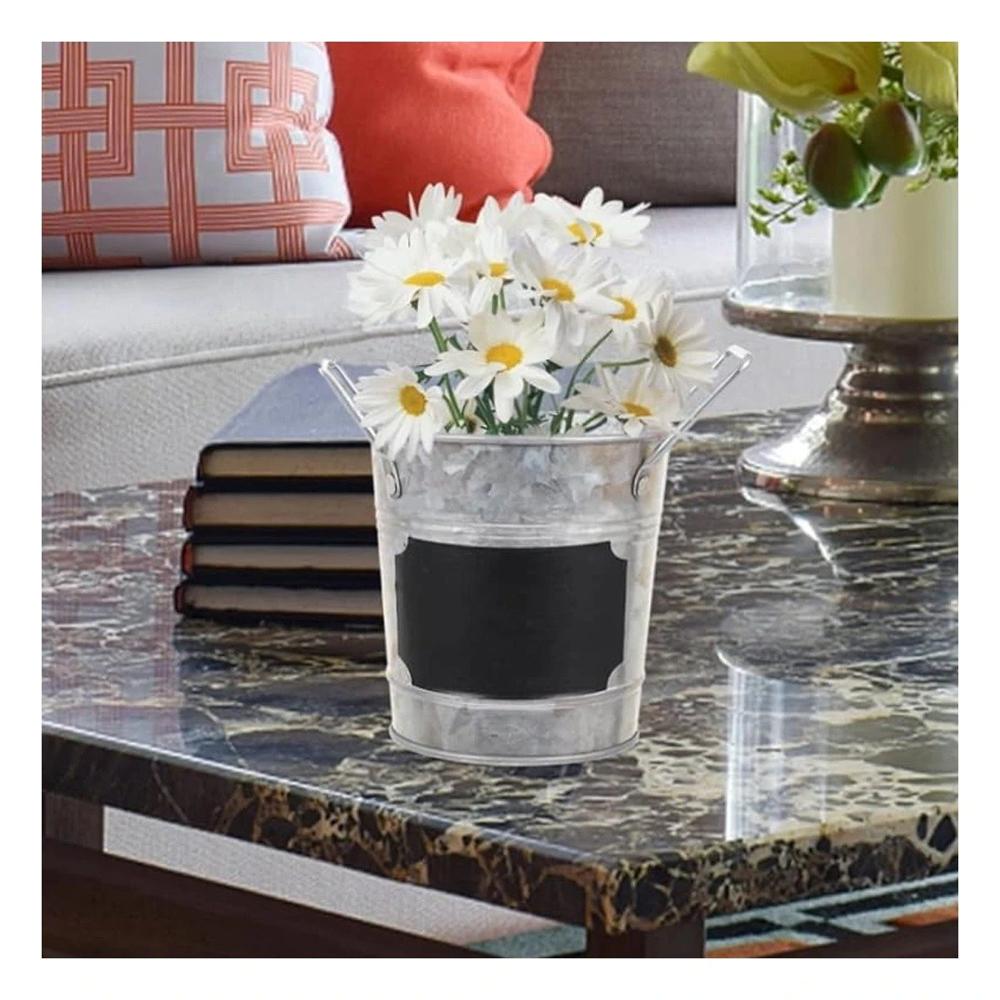 Tiesto Cubo de Metal con Doble Agarradera y Cuadro para Nota de Adorno Y+Post It