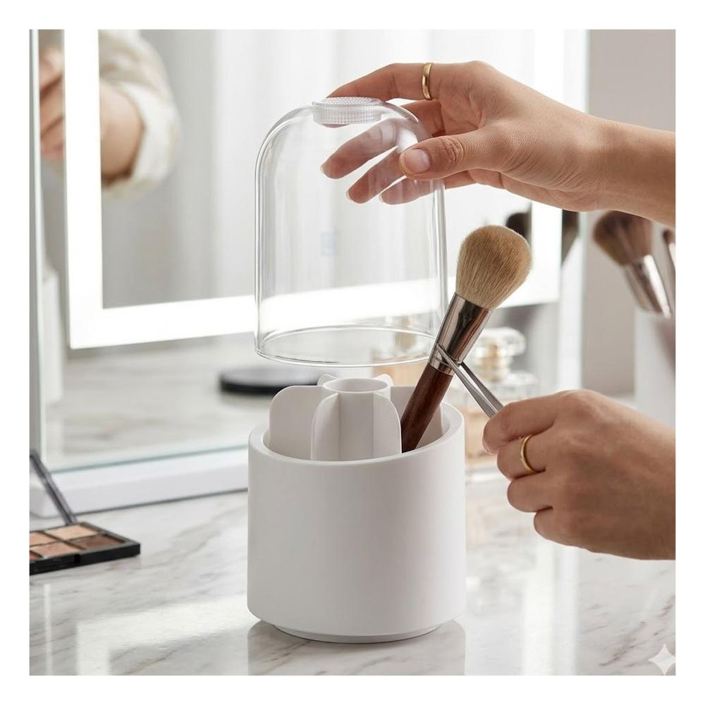 Pack2 Organizador Giratorio Blanco de Cosmeticos para Tocador y Belleza