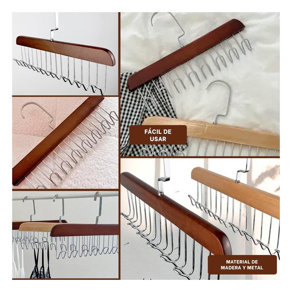 Perchero de Ocho Ganchos Multifuncional para Organizar Ropa y Accesorios del Hogar