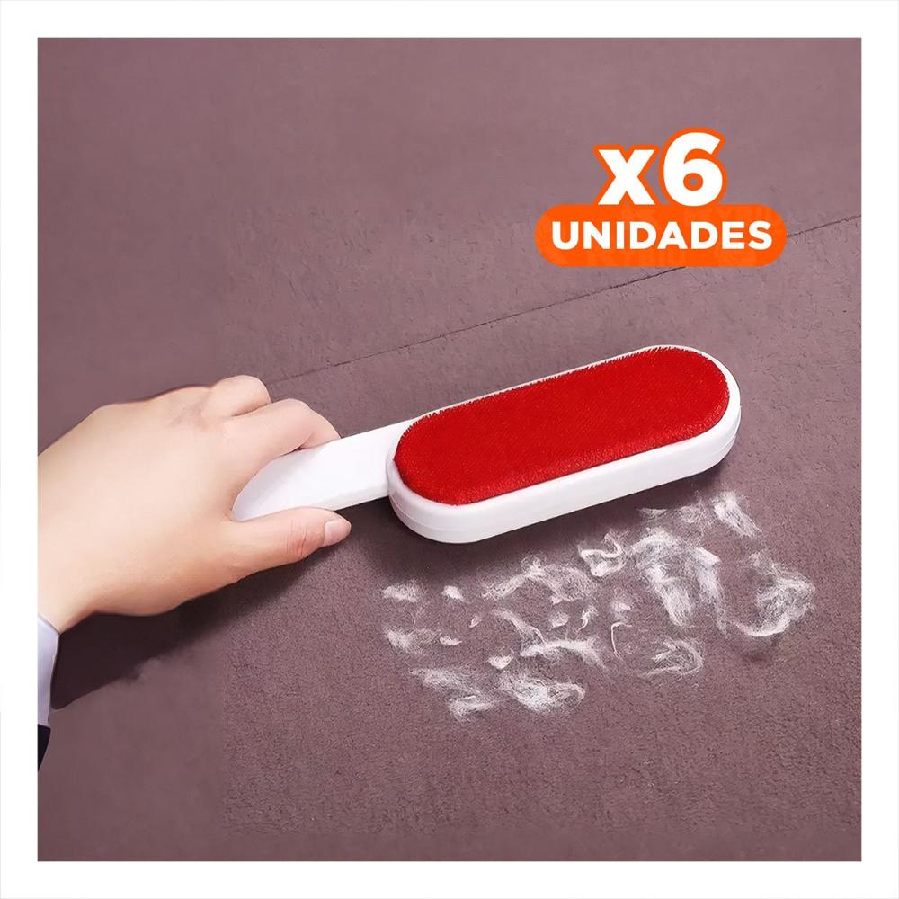 Pack6 Recolector Pelusa Rojo y Blanco para Ropa y Sofas 21,5x5,5cm Y+Regalo Sticker