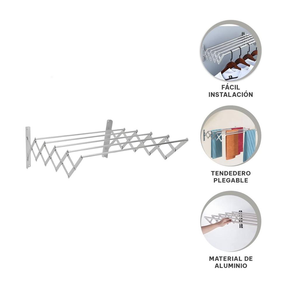 Elemento Acordeon Plateado 5 Barras 80cm para Espacios Funcionales Y+Ligas Regalo