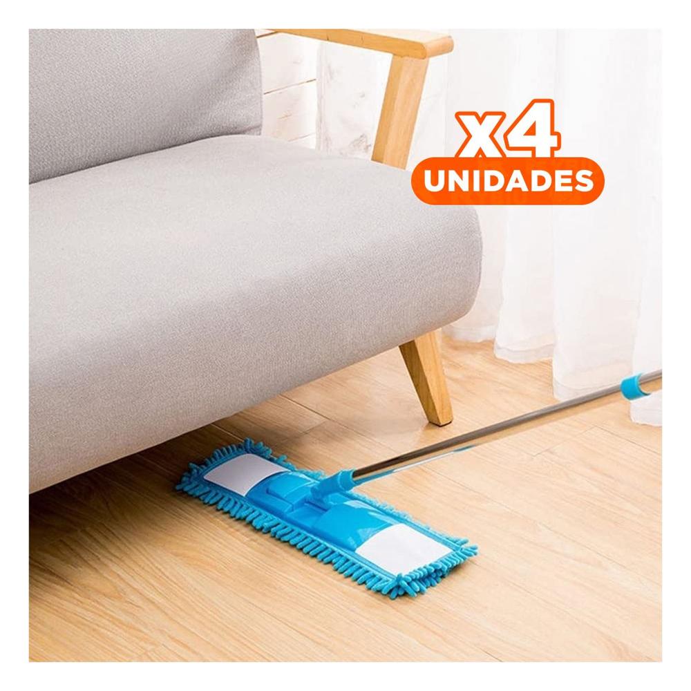 Pack4 Toalla Rectangular de Microfibra Celeste Absorbente Uso Domestico Y+Papel Regalo