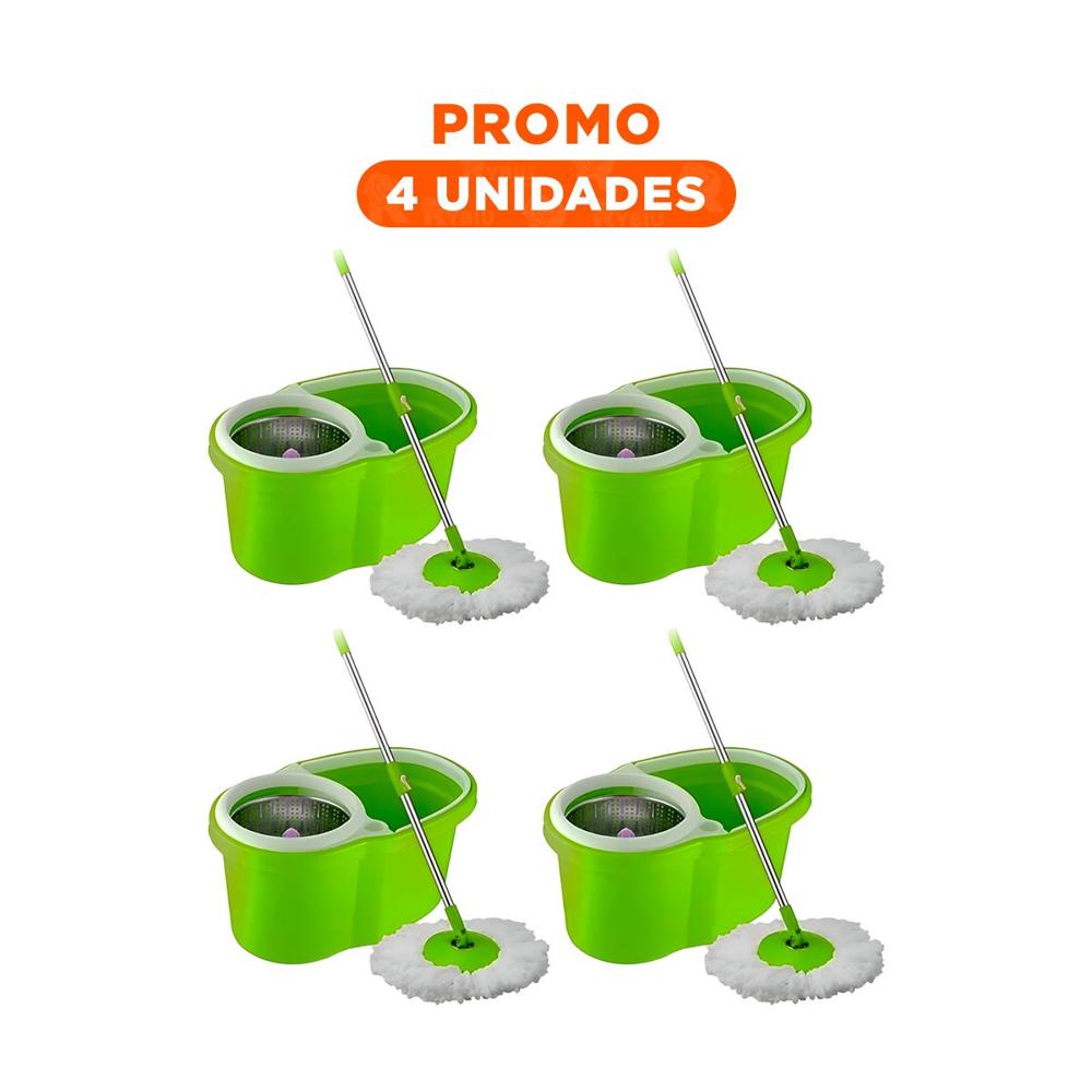 Pack4 Herramienta Giratoria 360 con Balde Centrifugador para Limpieza en Casa Y+Regalo Sticker