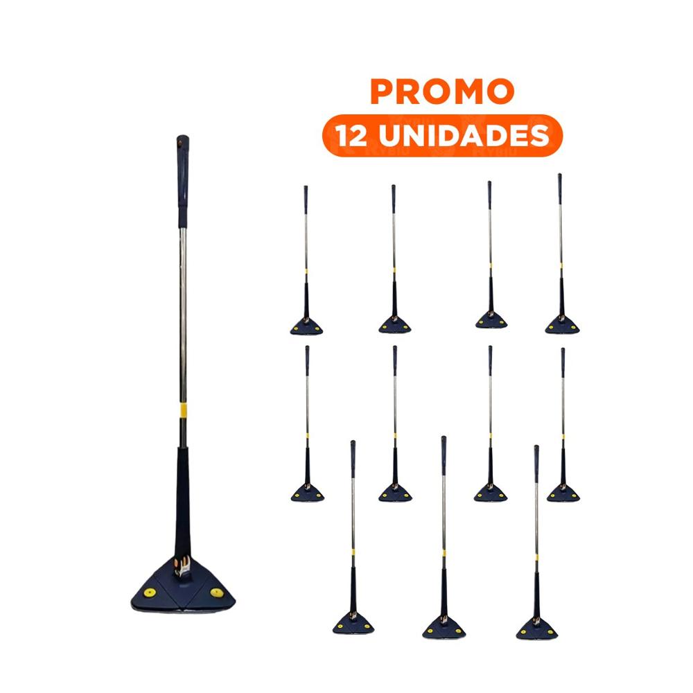 Pack12 Trapeador 360 con Tres Esquinas y Exprimidor Azul para Casa Y+Regalo Sticker