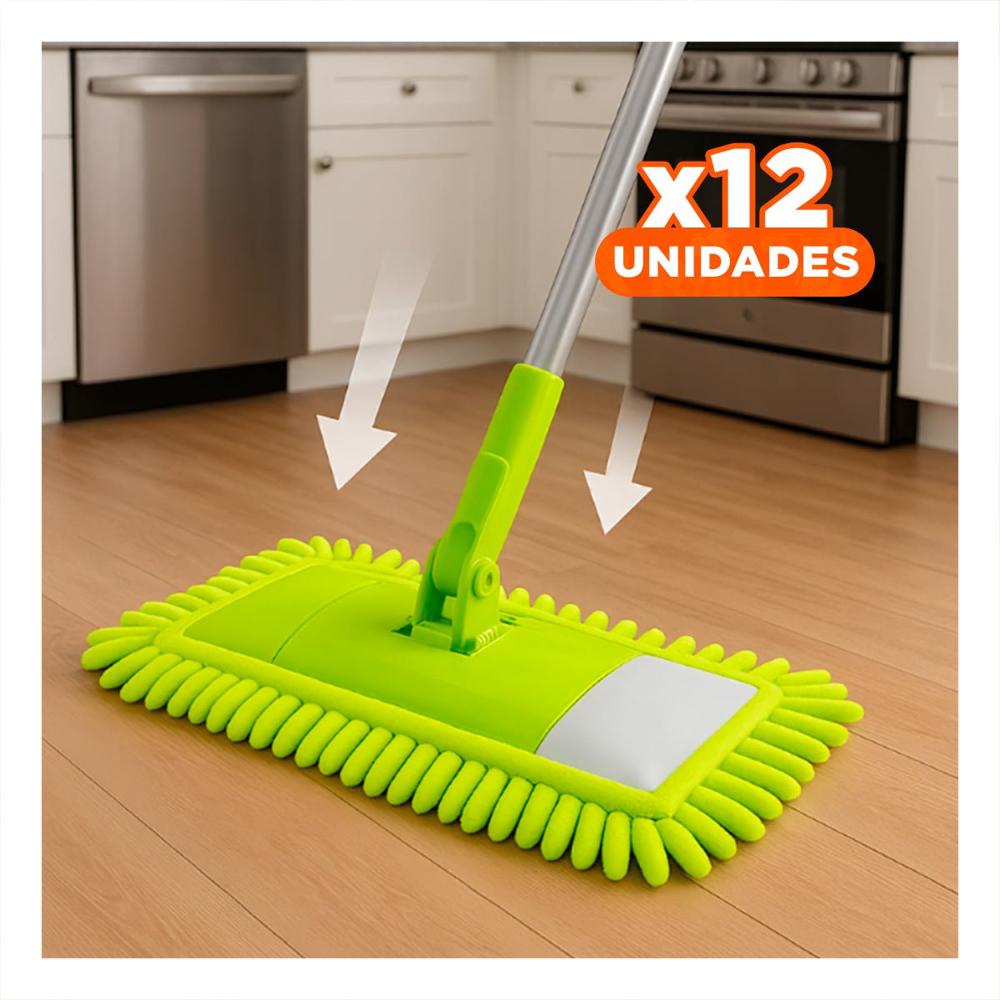 Pack12 Tela Rectangular de Microfibra Verde Absorbente Uso Domestico